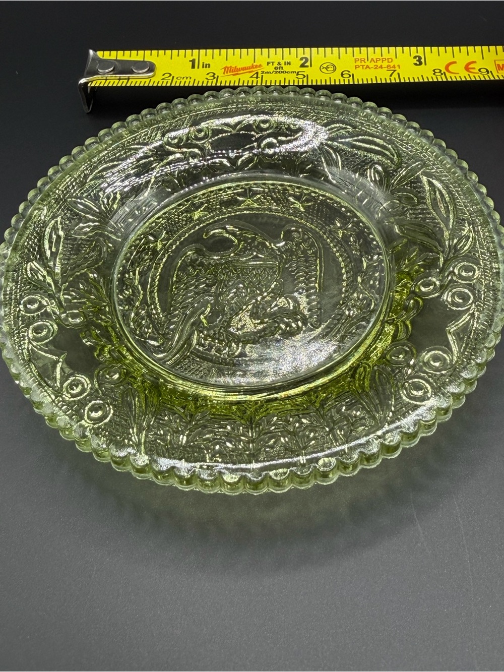 Federal DepressionGlass Decorative Butter Pat Plate - Green Home Art